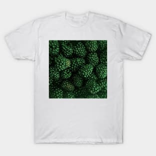 Fresh Delicious Blackberries in Green T-Shirt